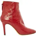Red Leather Ankle boots Isabel Marant