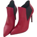 Red Leather Ankle boots Saint Laurent