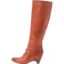 Red Leather Boots Maison Martin Margiela