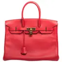 Red Leather Handbag Birkin Hermès