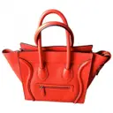 Red Leather Handbag Luggage Celine