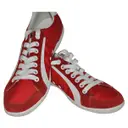 Red Leather Trainers Prada