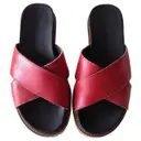 Red Leather Sandals Bimba y Lola