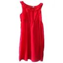 Red Polyester Dress Zara