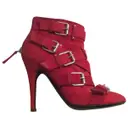 Red Suede Ankle boots Balmain