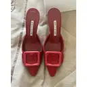 Buy Manolo Blahnik Red Suede Sandals online