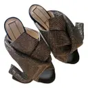 Silver Polyester Sandals N°21