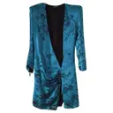 Turquoise Silk Dress Balmain