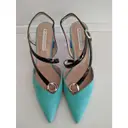 Buy Burak Uyan Turquoise Suede Sandals online