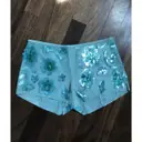 Turquoise Suede Shorts Trussardi - Vintage