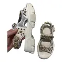 Buy Gucci Aguru Crystal cloth sandal online