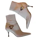 White Leather Ankle boots Sergio Rossi
