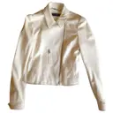 White Leather Biker jacket Dolce & Gabbana