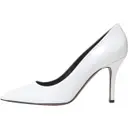 White Leather Heels Celine
