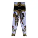 White Polyester Trousers Versace