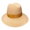 White Wicker Hat Borsalino