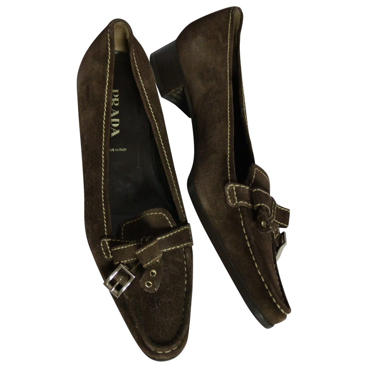 shoes Prada mules & clogs for Female Suede 37.5 EU. Used condition