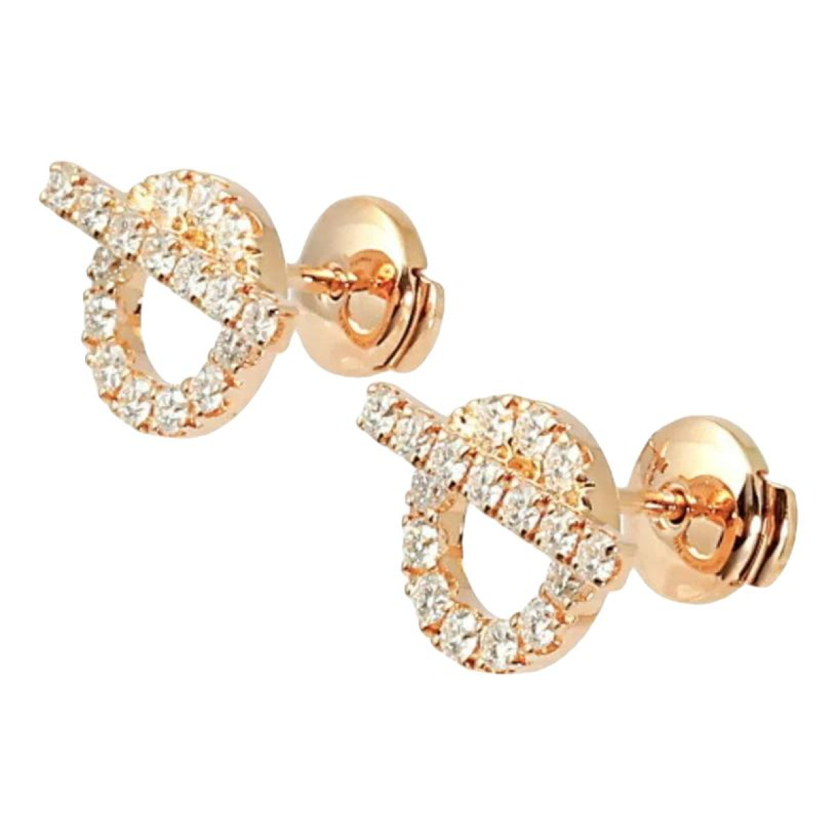 jewellery Hermès earrings Finesse for Female Pink gold. Used condition