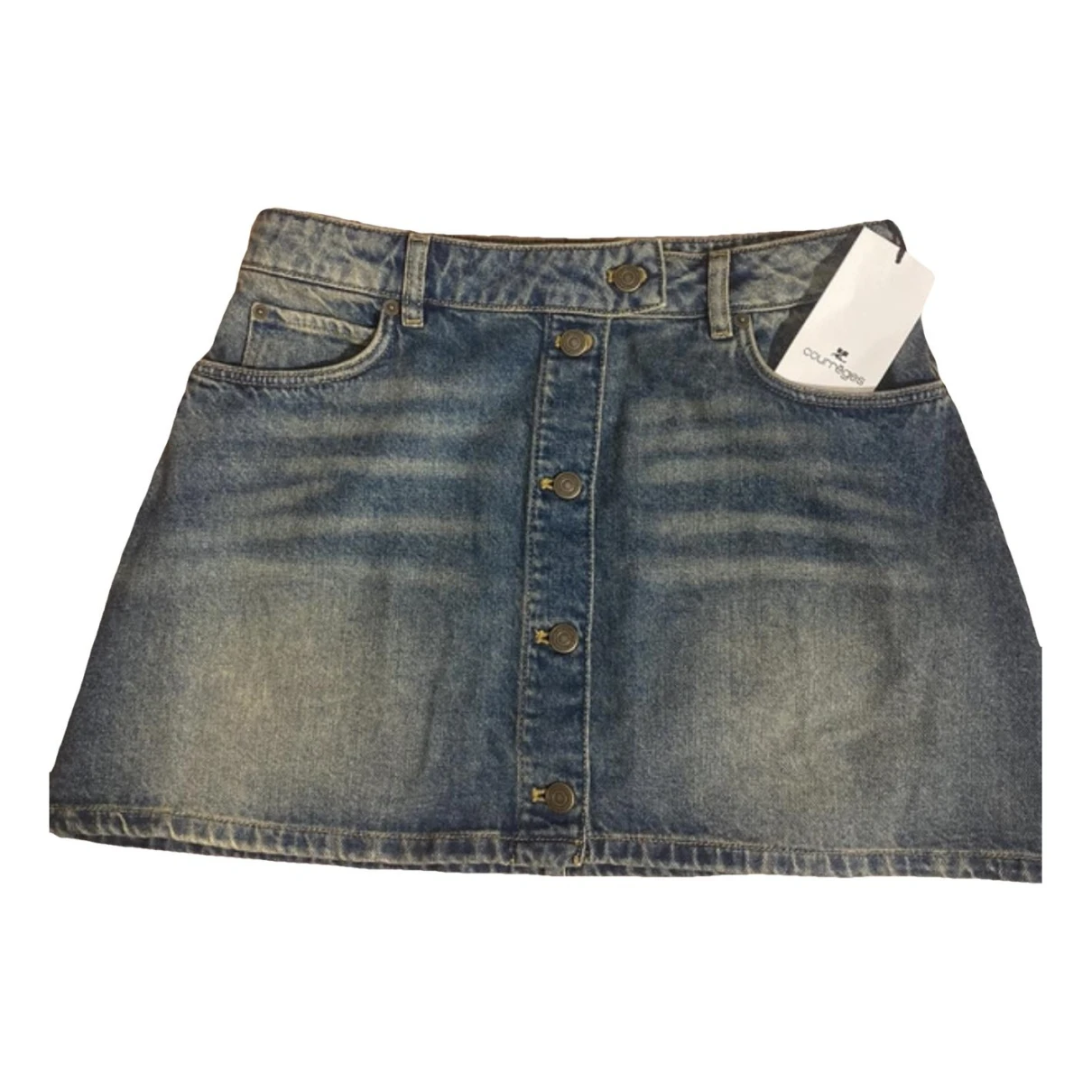 Pre-owned Courrã¨ges Mini Skirt In Blue