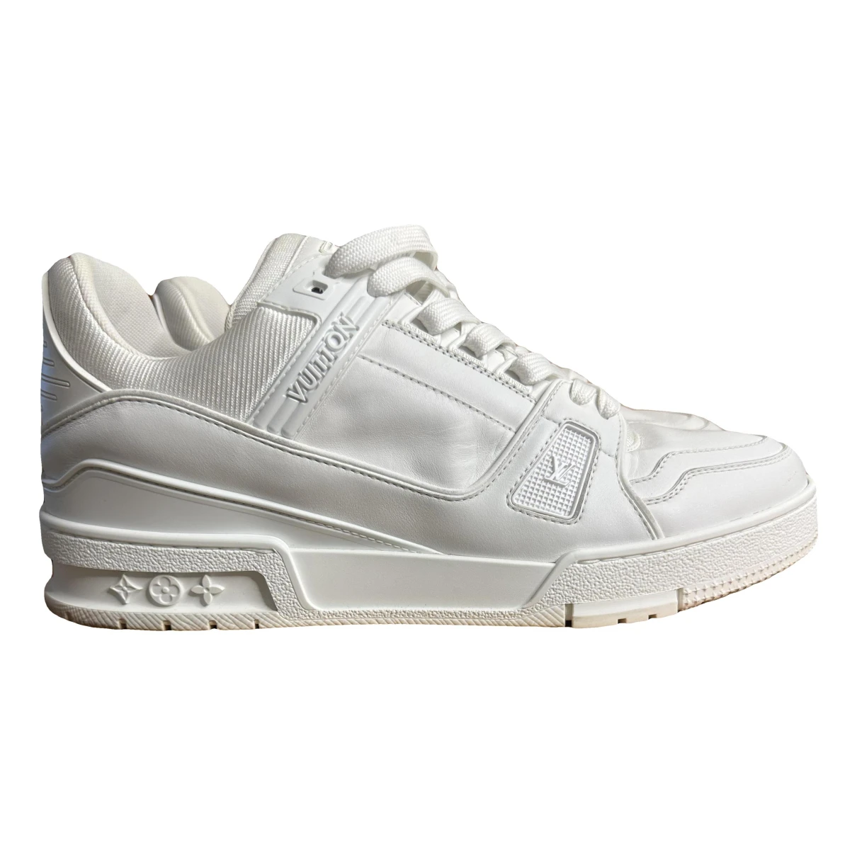 Pre-owned Louis Vuitton Lv Trainer Leather Low Trainers In White