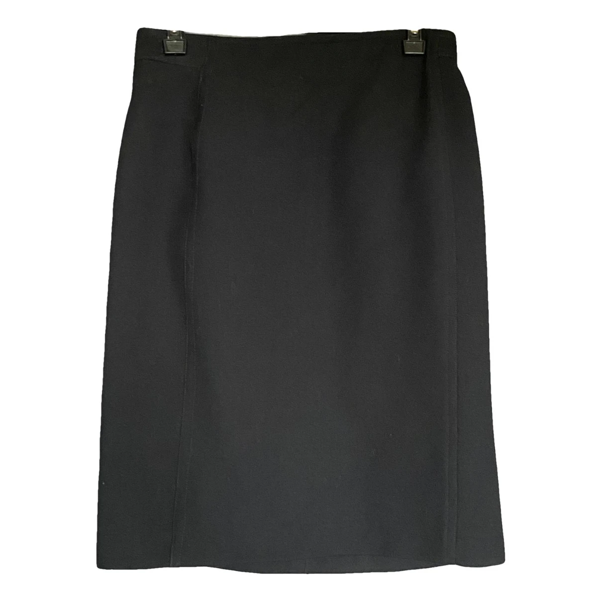 Pre-owned Courrã¨ges Wool Mid-length Skirt In Black