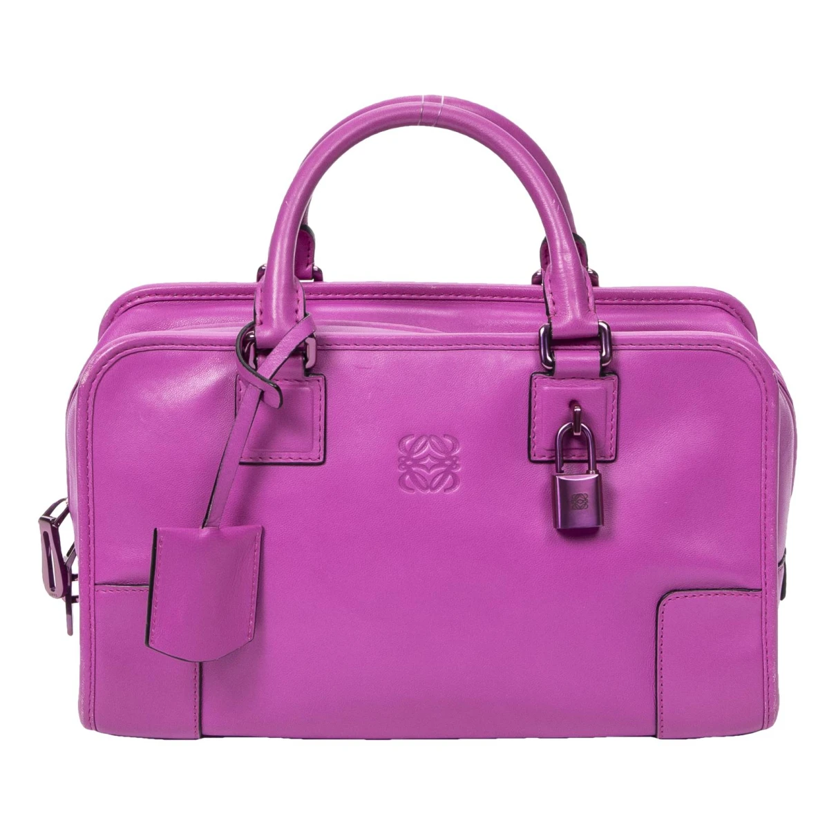 Pre-owned Loewe Amazona Leather Handbag In Purple