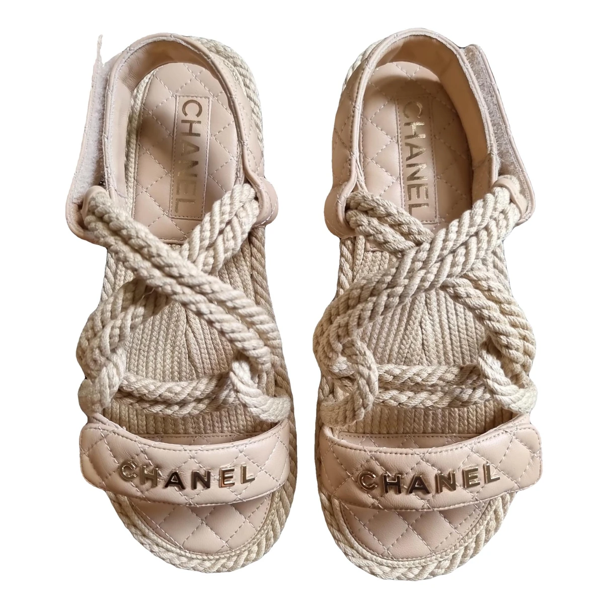 shoes Chanel sandals for Female Leather 38 EU. Used condition