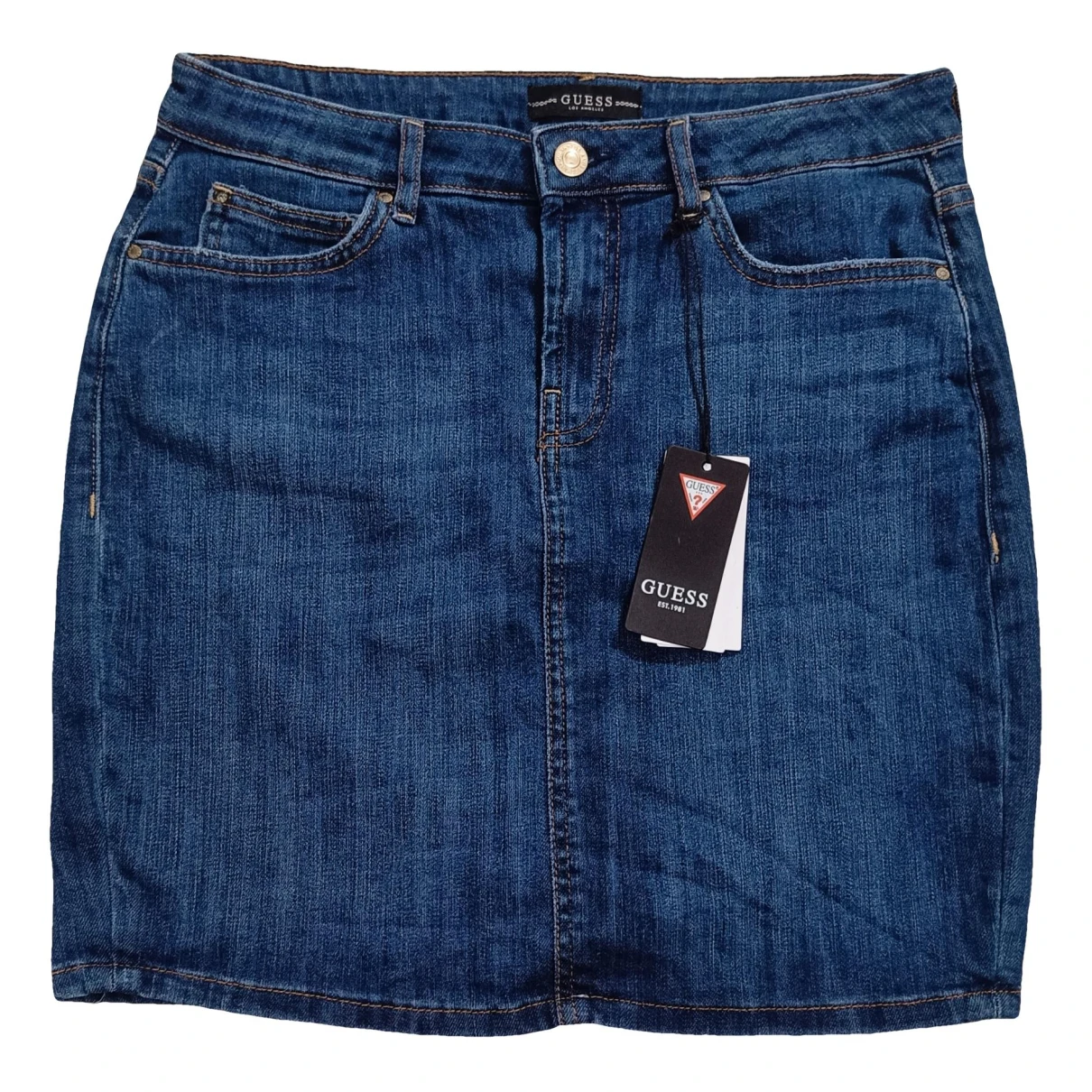 Pre-owned Guess Mini Skirt In Blue