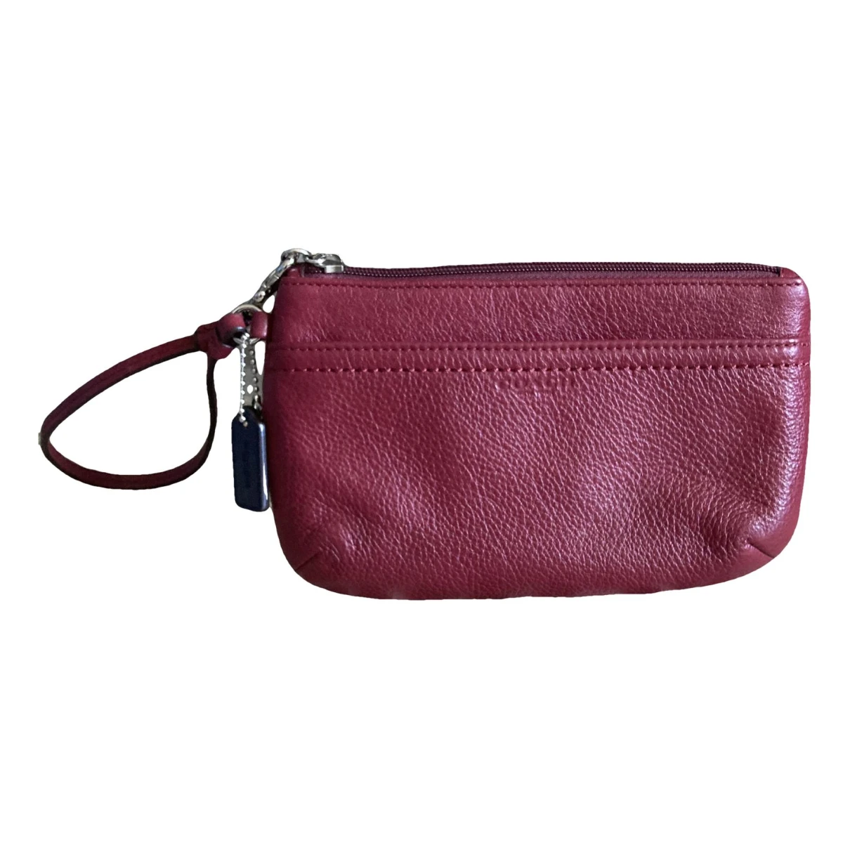 Pre-owned Coach Leather Clutch Bag In Burgundy