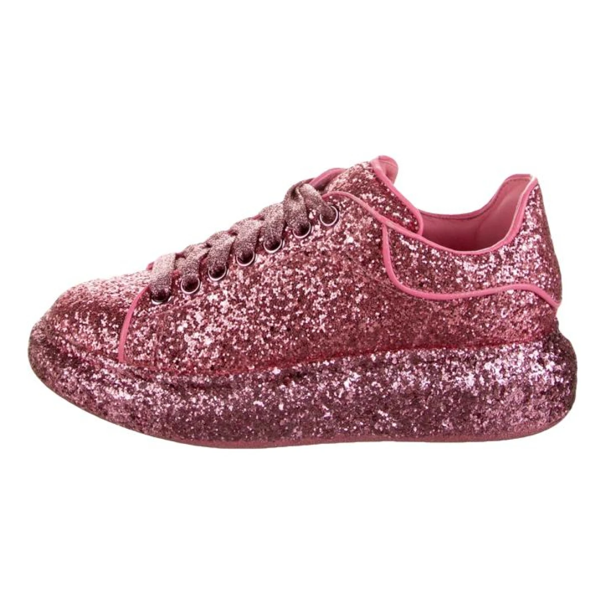 Pre-owned Alexander Mcqueen Leather Trainers In Pink
