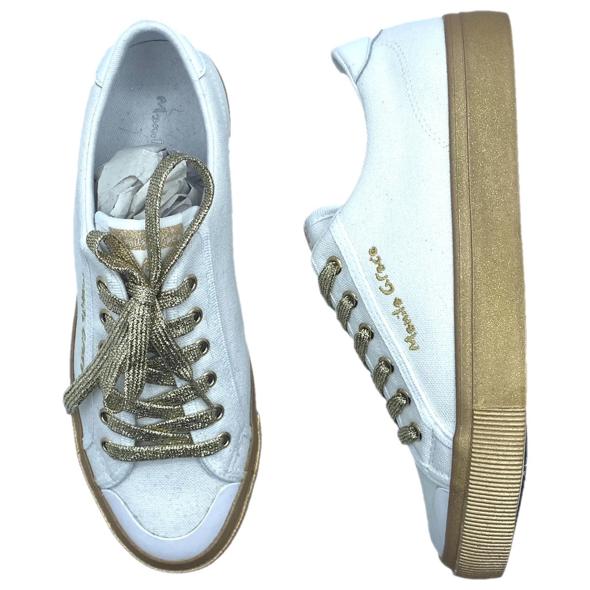 Pre-owned Manila Grace Cloth Trainers In White