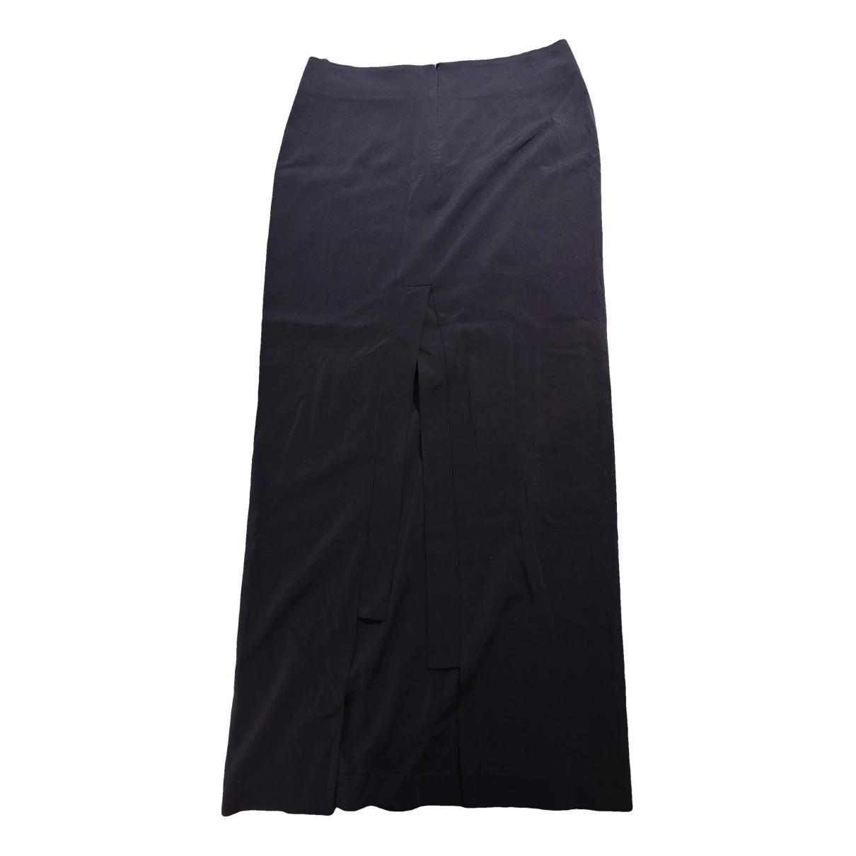 Pre-owned Brunello Cucinelli Silk Maxi Skirt In Black