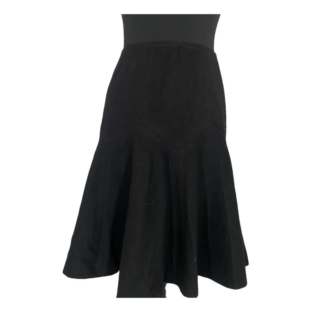 Pre-owned Paule Ka Wool Mid-length Skirt In Black