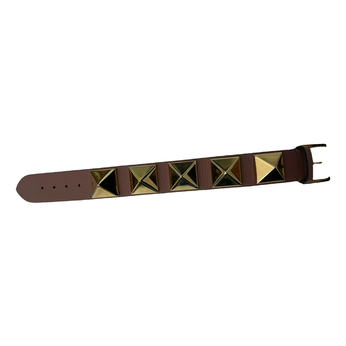Pre-owned Valentino Garavani Leather Bracelet In Brown