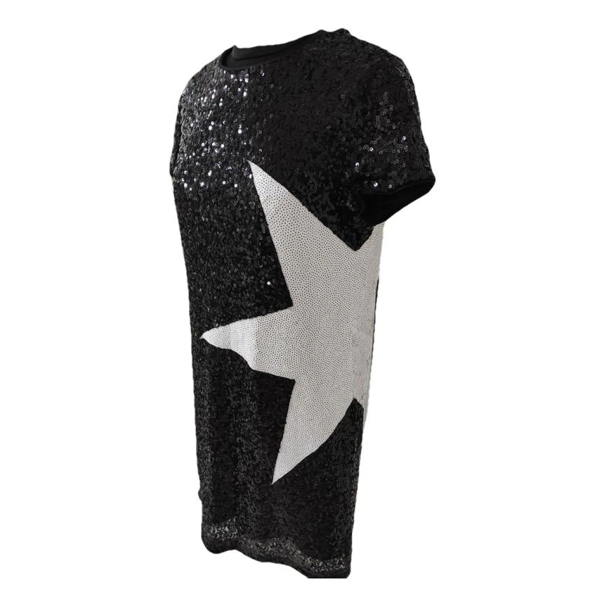 Pre-owned Aidan Mattox Glitter Mini Dress In Black