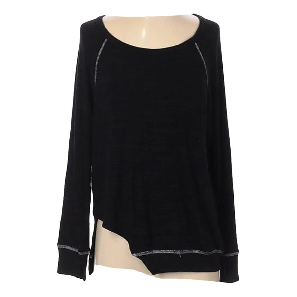 Pre-owned Lna Jersey Top In Black