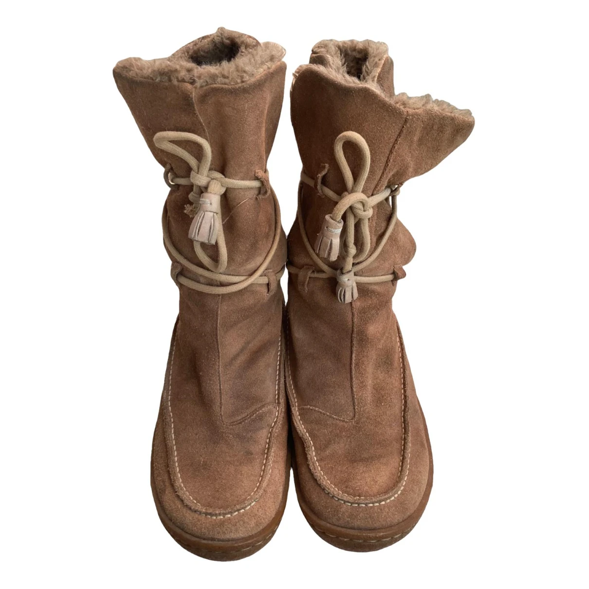 Pre-owned Camper Snow Boots In Camel