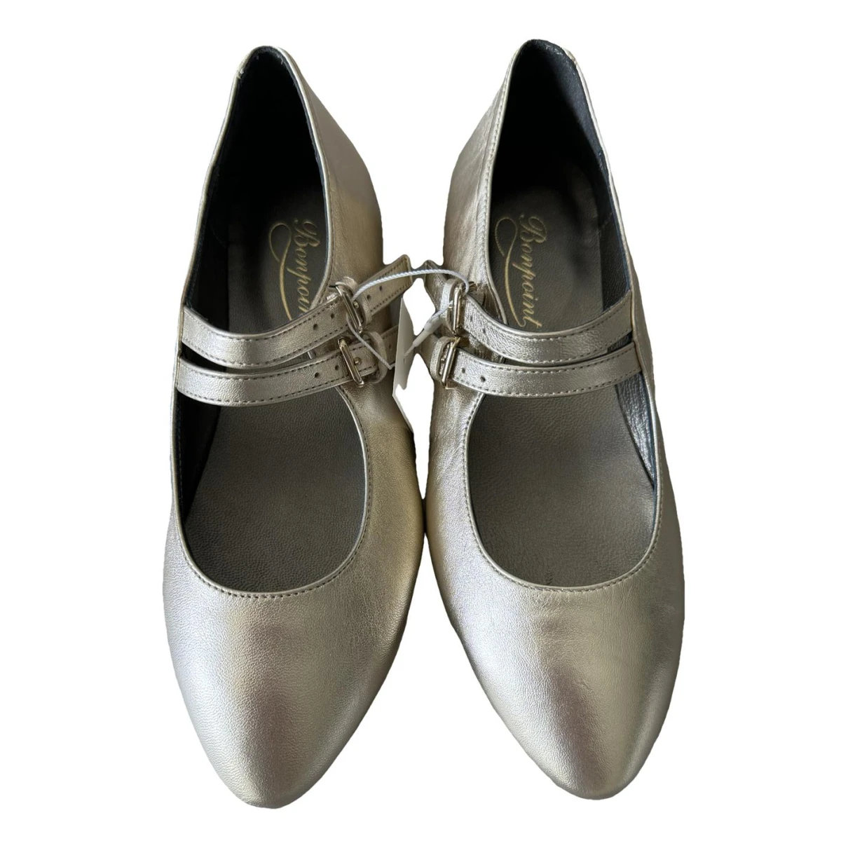 Pre-owned Bonpoint Leather Ballet Flats In Gold