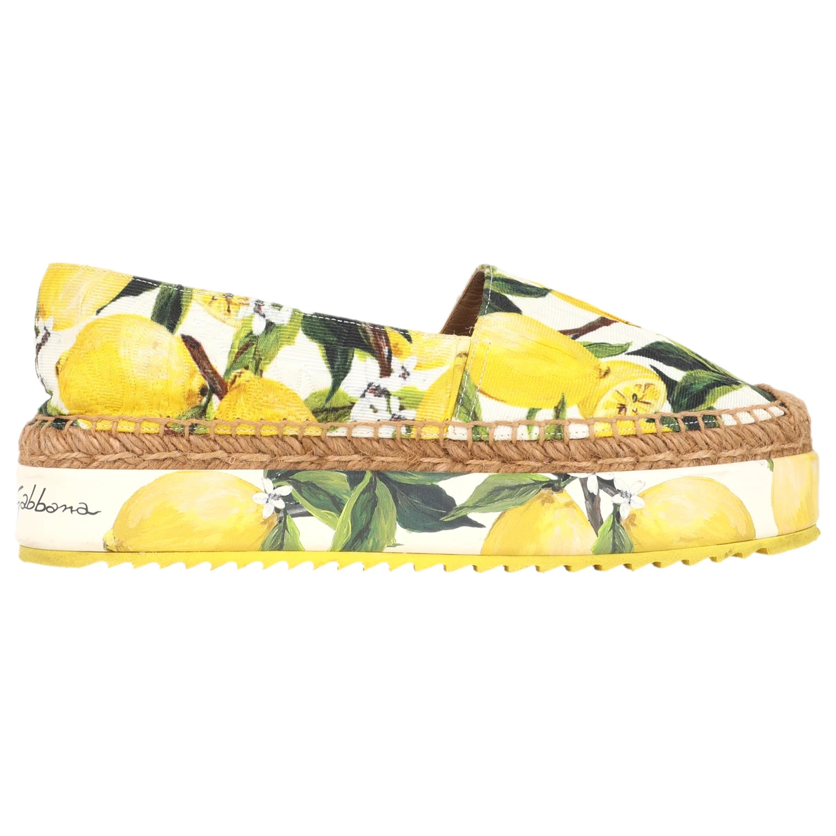 Pre-owned Dolce & Gabbana Cloth Espadrilles In Yellow