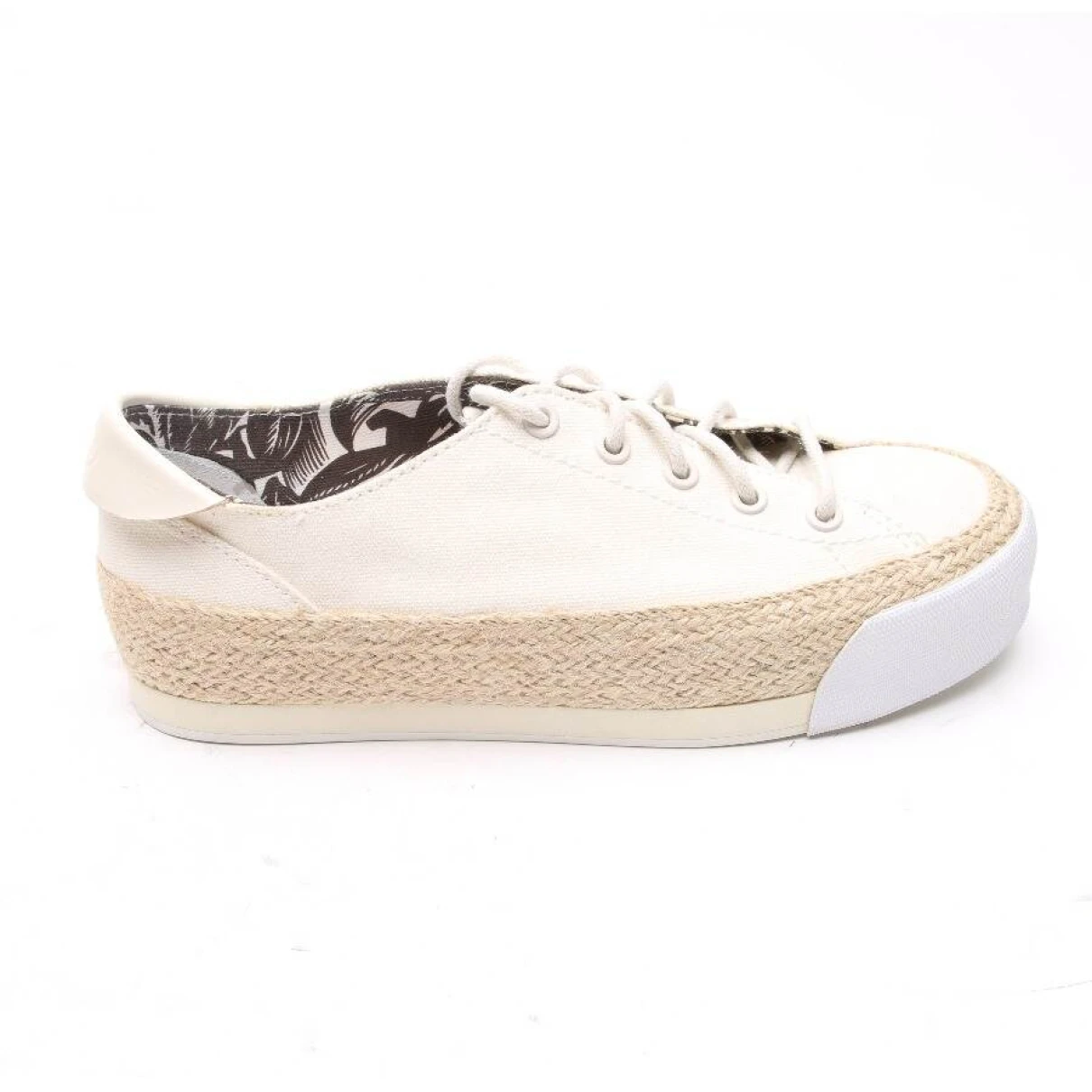 Pre-owned Tory Burch Leather Trainers In White