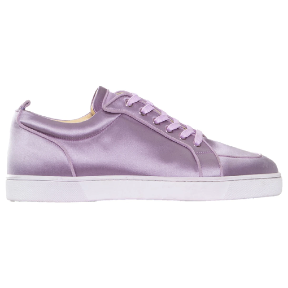 Pre-owned Christian Louboutin Cloth Low Trainers In Purple