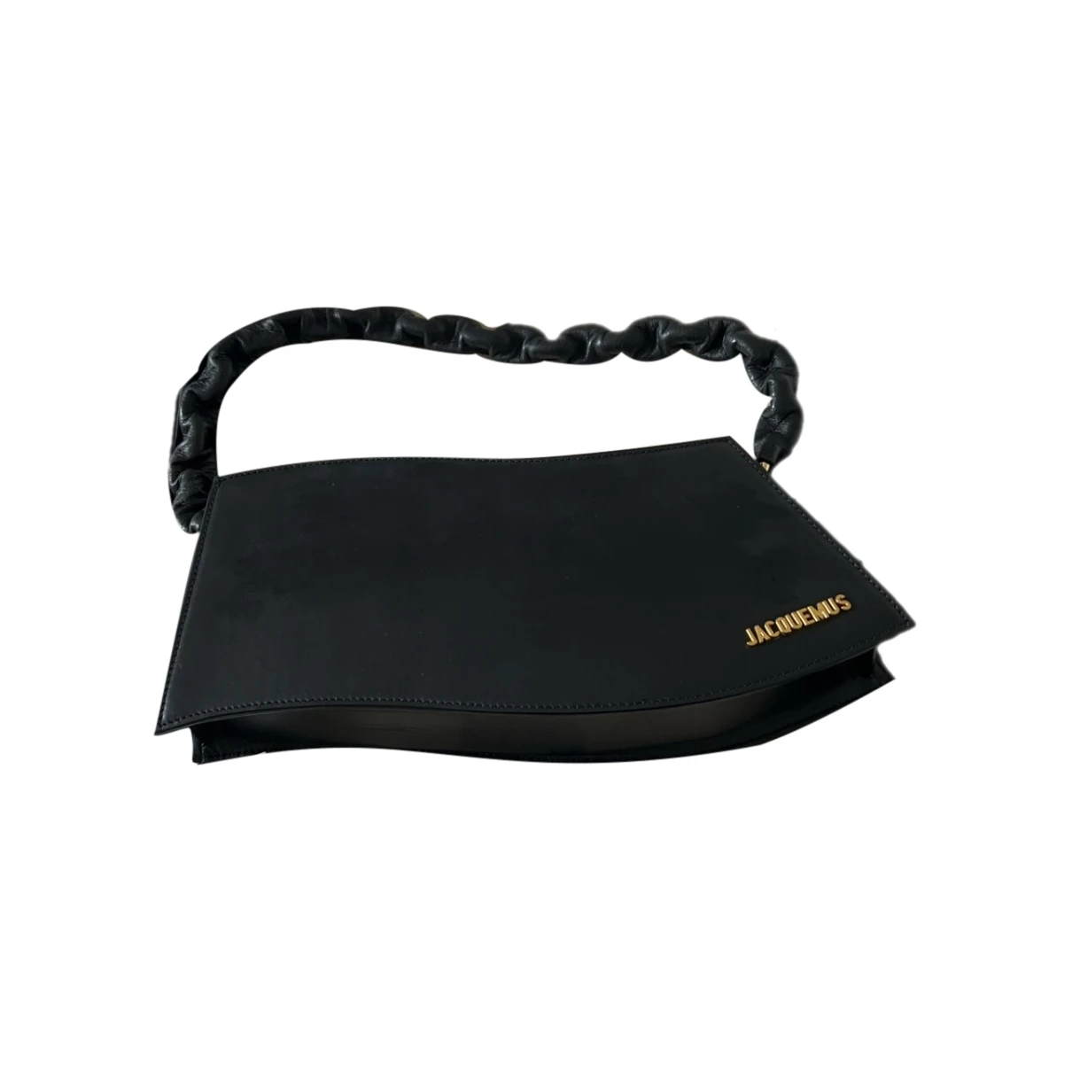 Pre-owned Jacquemus La Vague Leather Handbag In Black