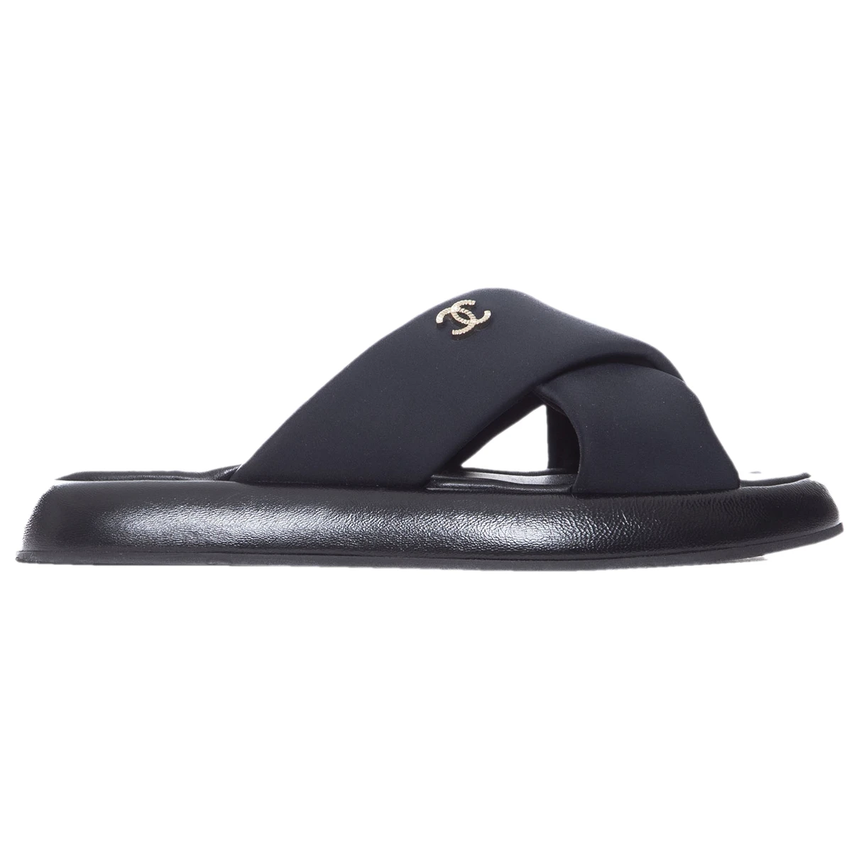 Pre-owned Chanel Cloth Mules In Black