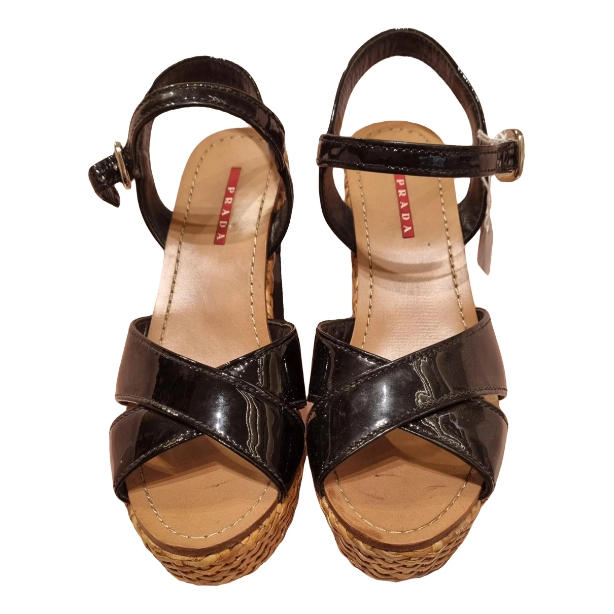 shoes Prada sandals for Female Patent leather 37.5 EU. Used condition