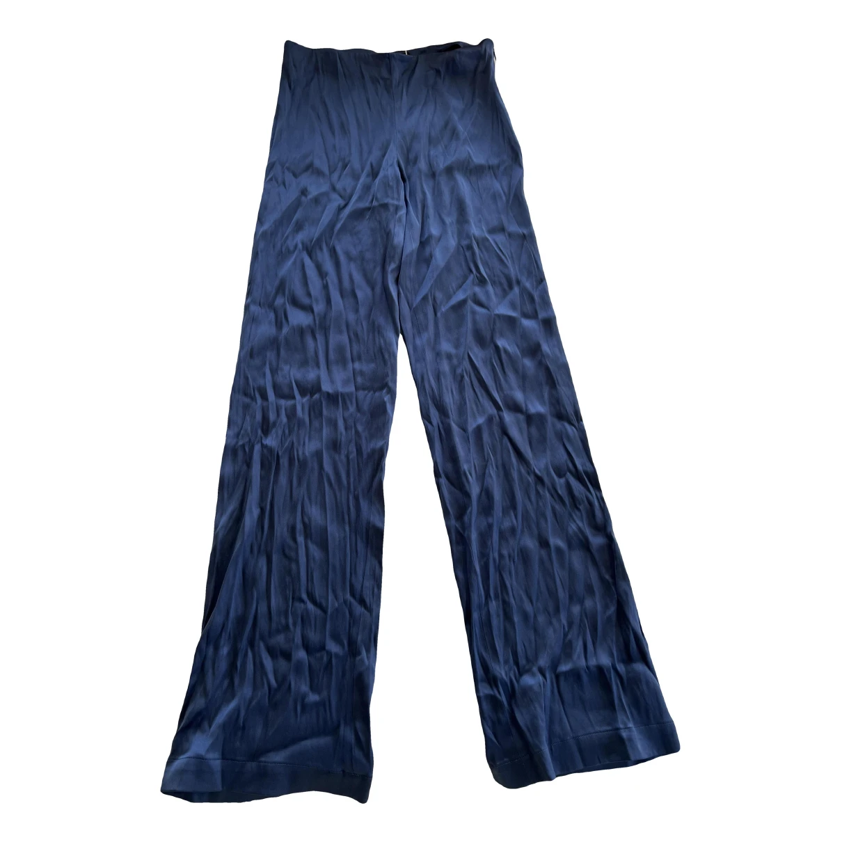 Pre-owned La Perla Silk Trousers In Navy