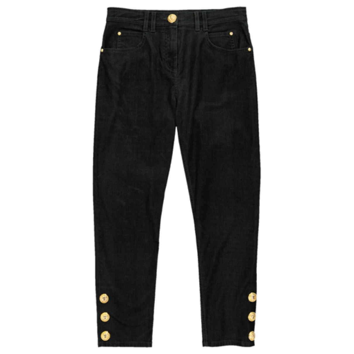 Pre-owned Balmain Straight Jeans In Black