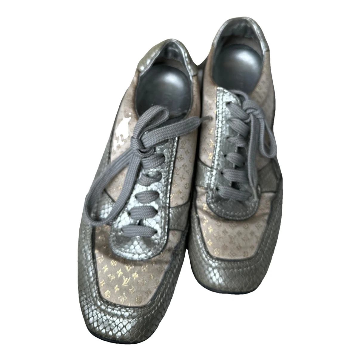Pre-owned Louis Vuitton Python Trainers In Metallic