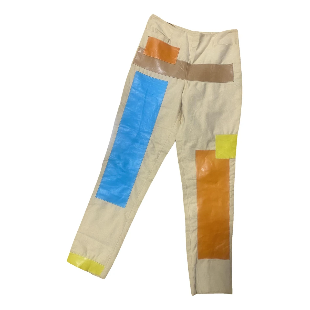 Pre-owned Fendi Trousers In Ecru