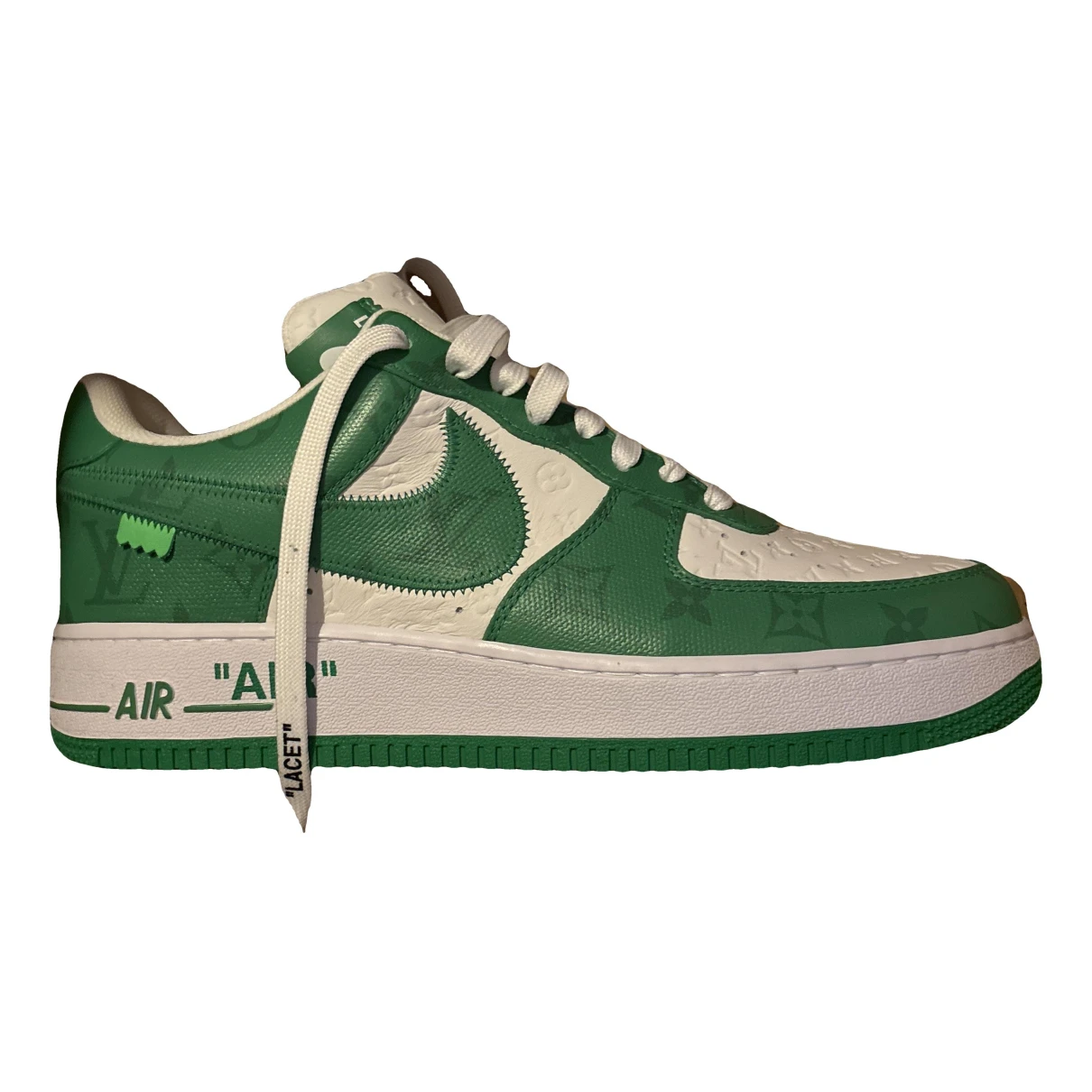 Pre-owned Louis Vuitton X Nigo Leather High Trainers In Green
