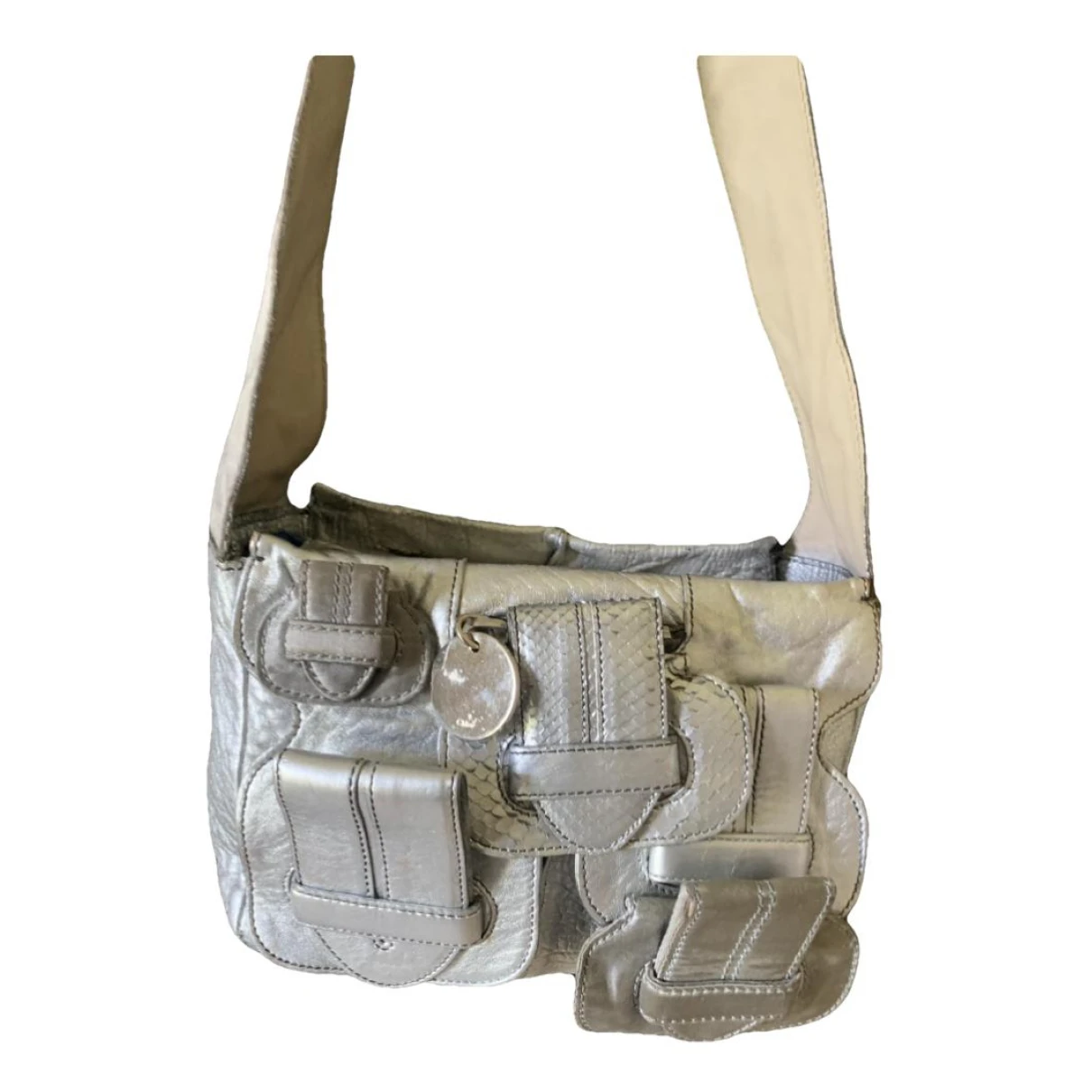 Pre-owned Chloé Leather Crossbody Bag In Silver